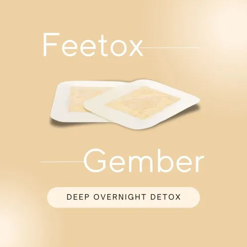 Feetox Detox Voetpleisters Gember voor vermoeide en zware voeten met verwarmende werking van gember.